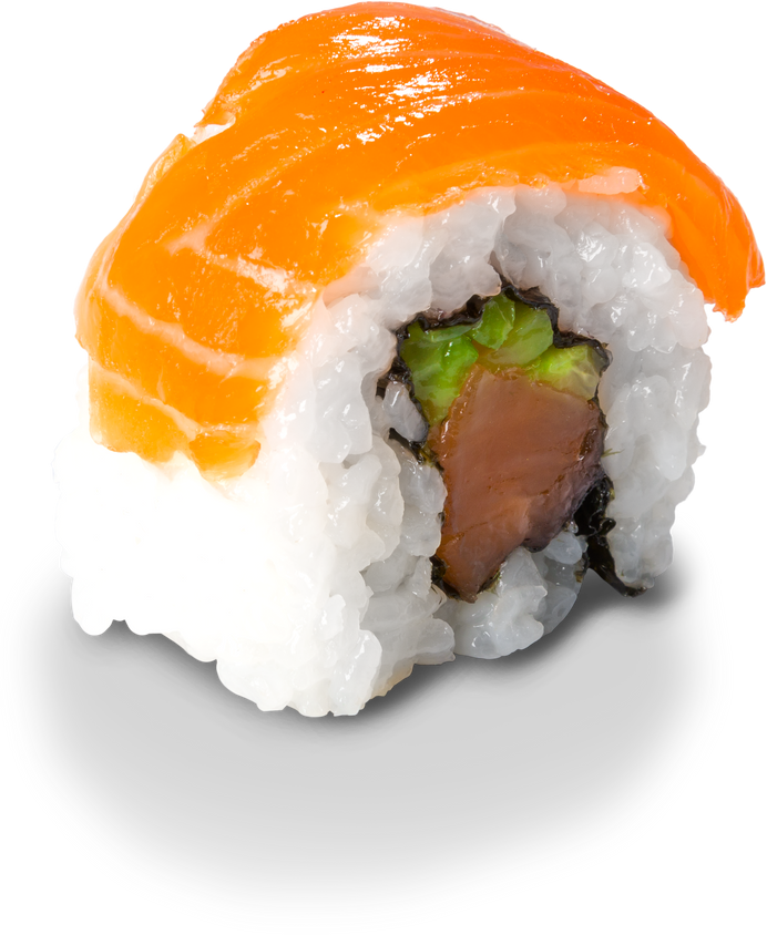 Uramaki Sushi Roll With Salmon
